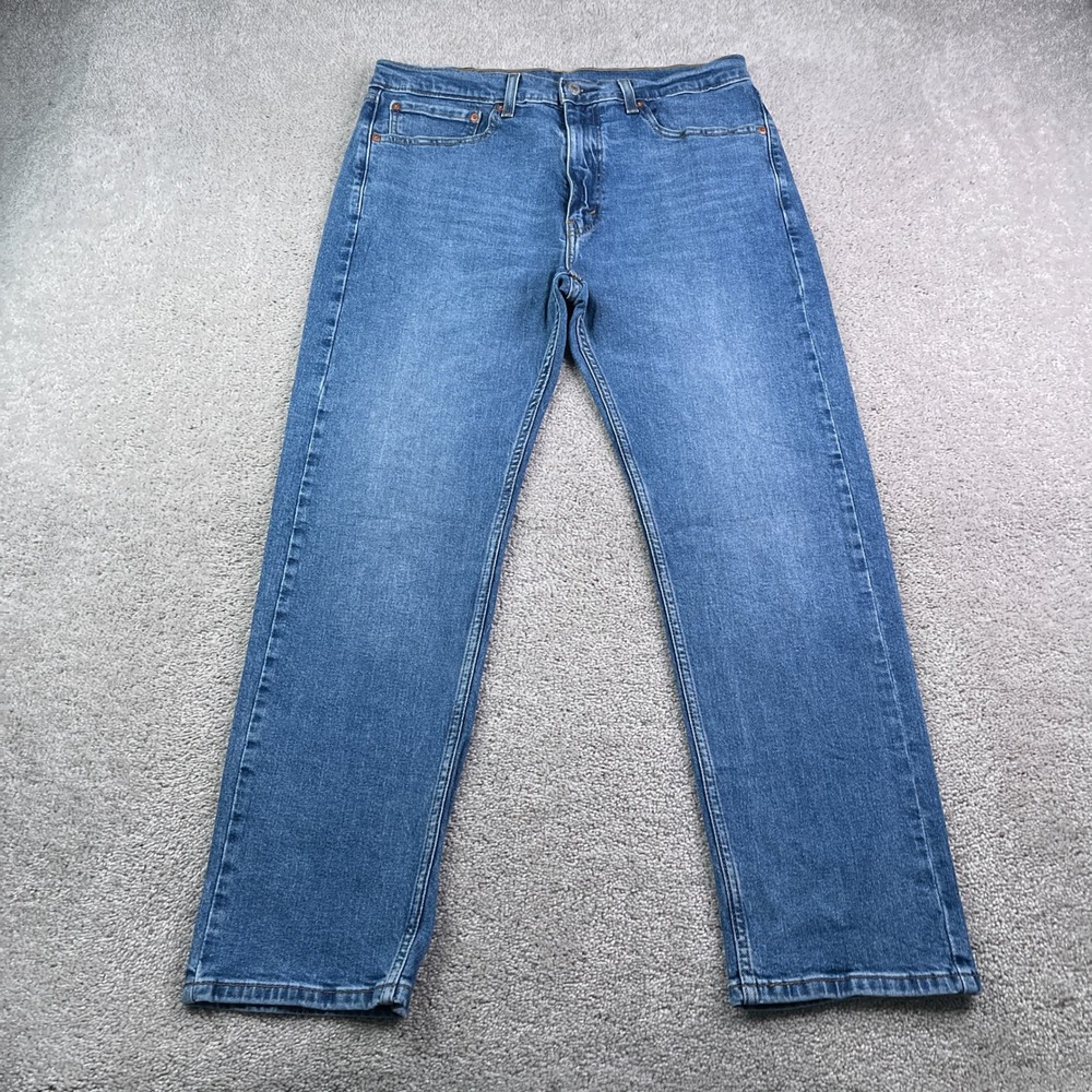 Levis Jeans Mens 34x30 Blue 505 Regular Fit Straight‎ Leg Stretch Denim Classic